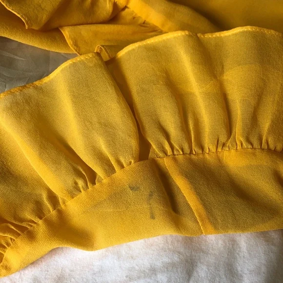 Betsey Johnson bright yellow halter dress. - Picture 11 of 12